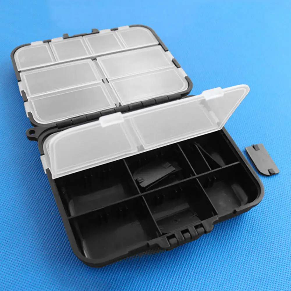 

Black Waterproof Fishing Lure Bait Hook Tackle Storage Box Case Compartment