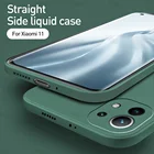 Квадратный Мягкий чехол из жидкого силикона и резины для Xiaomi Mi 11, противоударный чехол для xiaomi xaomi mi 11 lite ultra pro 11i, чехол конфетного цвета