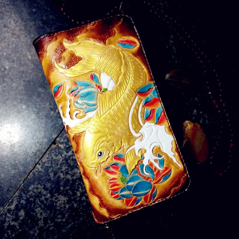 Настоящие фотографии мужские кошельки ручной работы из натуральной кожи сумка