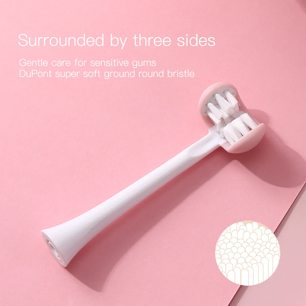 

AZDENT 3 Side Children Sonic Electric Toothbrush Replacement Brush Heads 2 PCS Brush Head Toothbrush Accessory