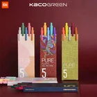 5 шт.упак. Xiaomi KACO ручка Cololful 0,5 мм ручка с цветными чернилами Шариковая ручка KACOGREEN прочная подставка из АБС-пластика с пластиковыми гладкими чернила