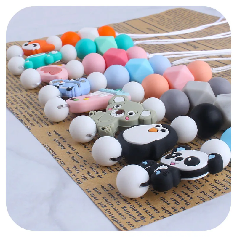 Coskiss 1 Uds de Ainmal dentici&oacute;n collar Mom para lactancia beb&eacute; masticar collar exento de BPA silicona perlas regalo de la Ducha del beb&eacute;-2