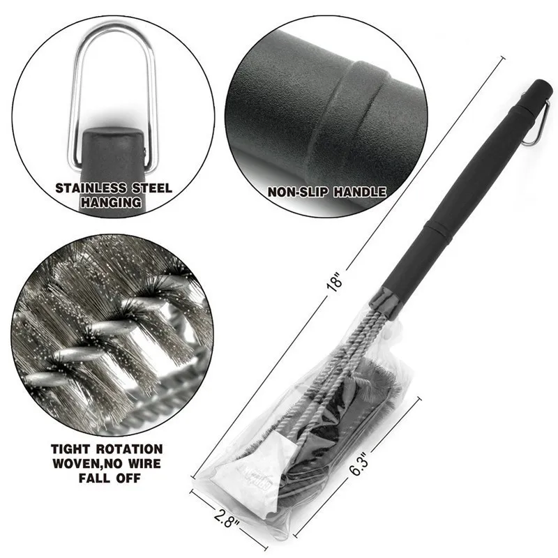 Щетка для барбекю и гриля инструмент чистки щетины из нержавеющей стали