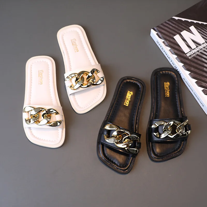 

CNFSNJ Girls Slippers 2021 Fashion Design Casual Slippers Kids Shoes summer Slides Princess Keep Slippers 26-36