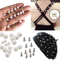 imitation pearl rivets button straight hole white beads pants bag shoes decoration diy bracelet jewelry clothing accessories