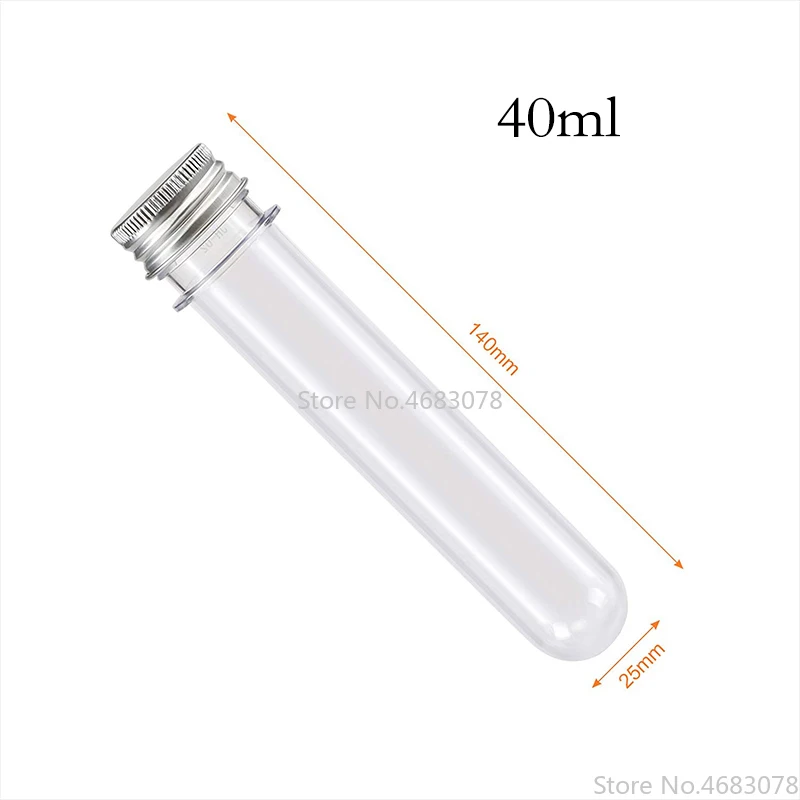 25 шт. 40 мл отличные прозрачные пластиковые пробирки с бутылочки алюминиевой