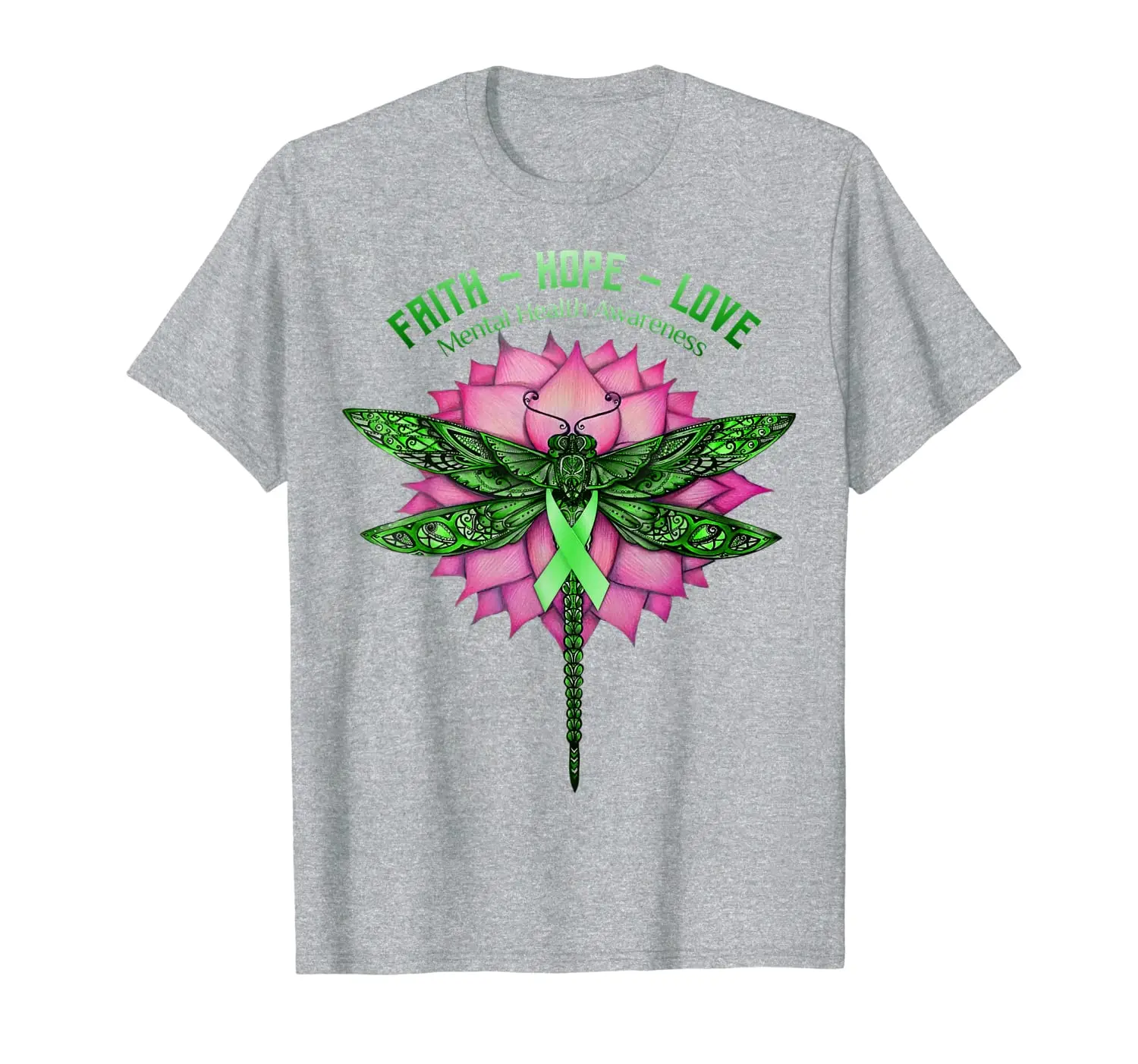 

Butterfly Faith Hope Love Funny Mental Health Awareness T-Shirt