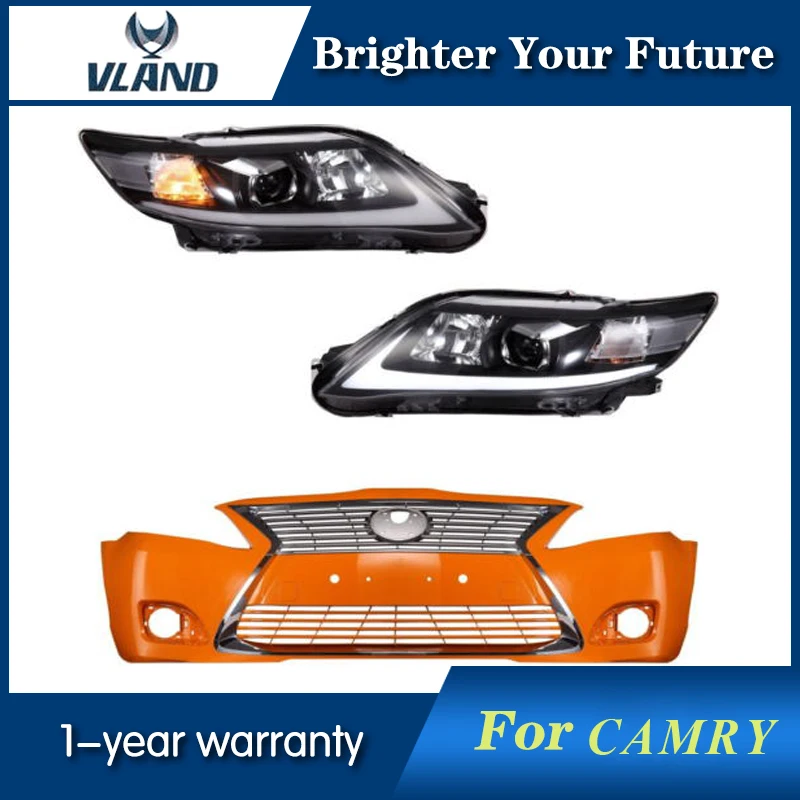 Светодиодный бампер и хромированная решетка для Toyota Camry 2007 2008 2009 2010 2011|Фара авто в