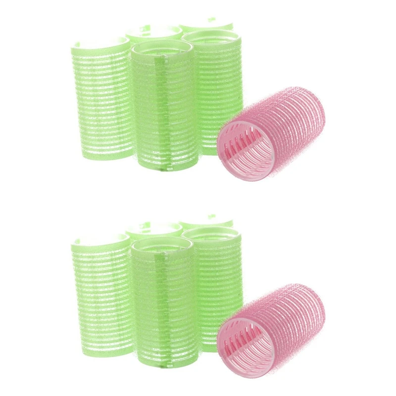 

12X Big Self Grip Hair Rollers Cling DIY Hair Curlers 4.5Cm