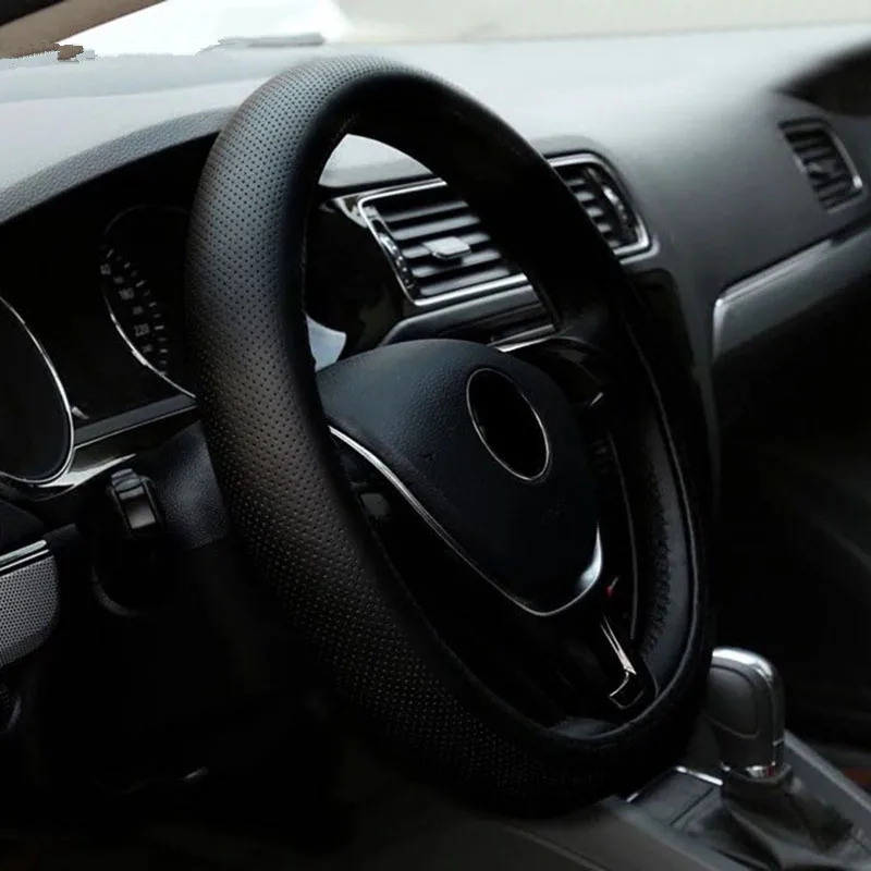 Автомобильный чехол рулевого колеса с ручной строчкой для Ford Fusion Escort Kuga Ecosport Fiesta