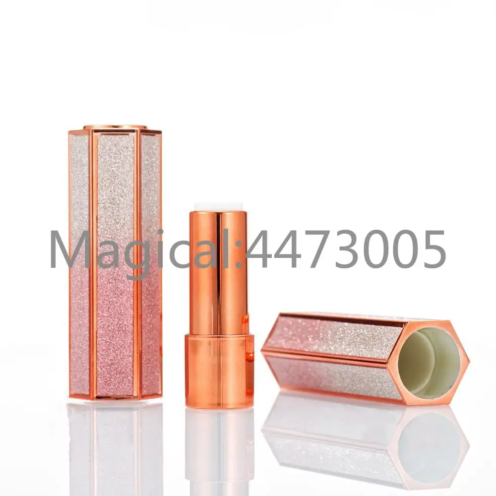

12.1mm 10/30/50pcs Hexagon Rainbow Can Press Cosmetics Refillable Container Lipstick Shell Packaging Makeup Empty Lipstick Tube