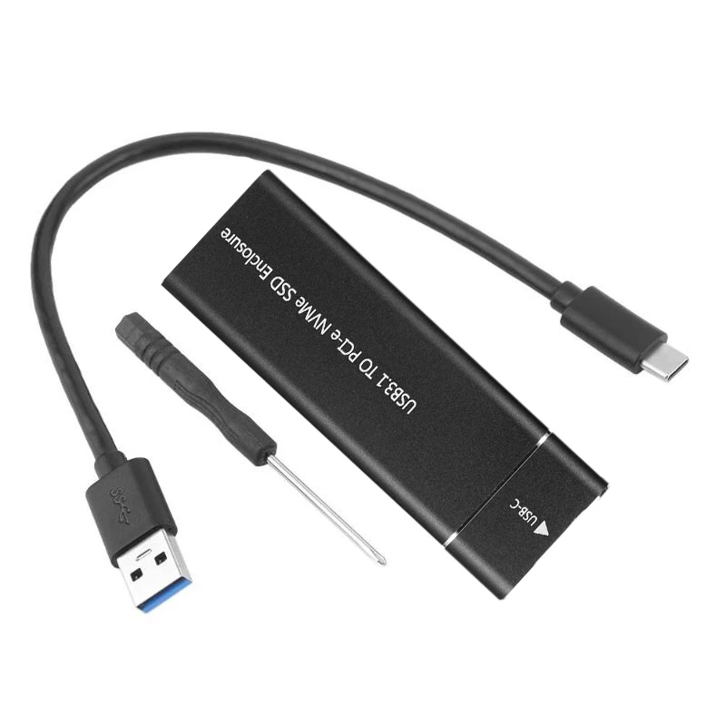 

Корпус SSD NVME, адаптер M.2 NVME на USB C с черным корпусом, USB 3,1 Gen 2 (10 Гбит/с) для Samsung 960/970 EVO/PRO M2 PCIE SSD