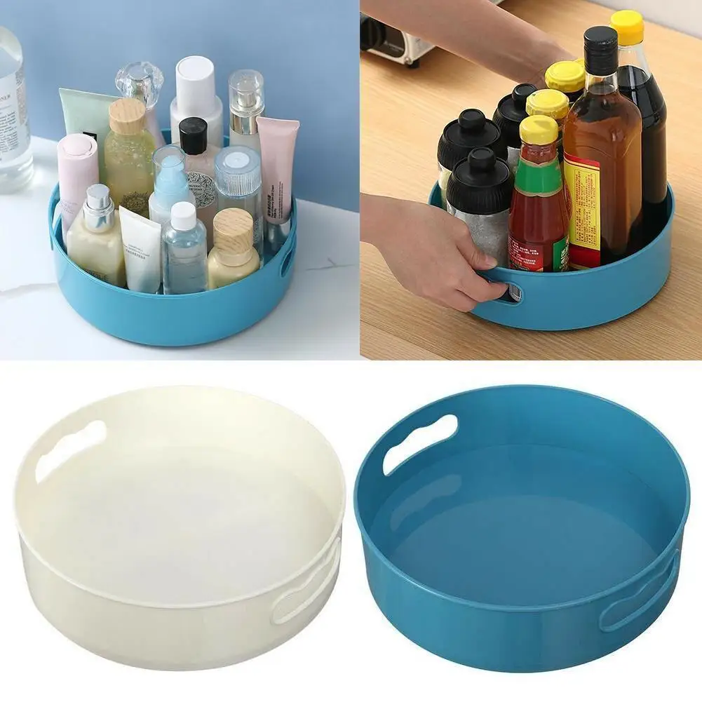 

Non-Slip Rotating Storage Tray Fruit Snack Dried Storage Desktop Plate For Kitchen Organizer Multifunctional Plastic Bathro O0L9