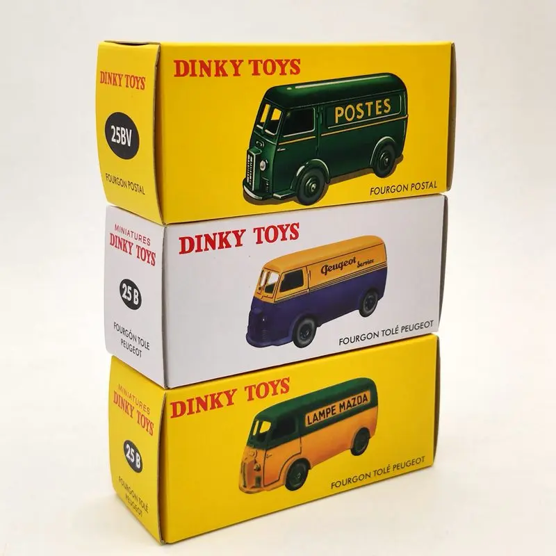 1/43 Dinky Toys 25B/25BV партия из 3 шт для Fourgon TOLE P ~ Postal и почтовые литые модели авто