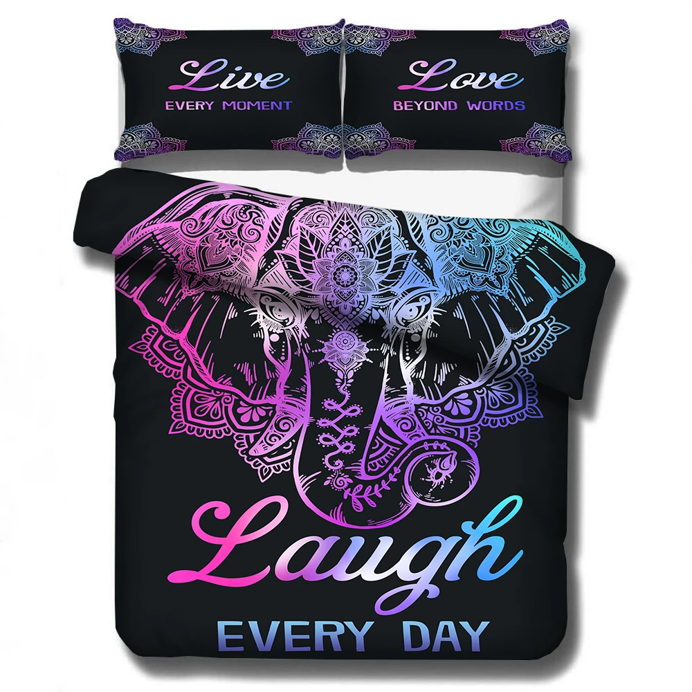 

Bohemian Elephant 3D Printed Bedding Set Duvet Covers Pillowcases Comforter Bedding Set Bedclothes Bed Linen