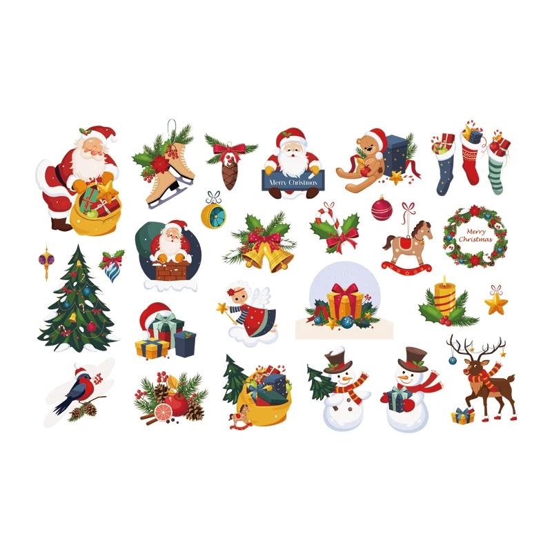 

Christmas Pattern Patch Iron On Clothes Thermal Transfer T-Shirt Jeans Hot Tear Diy New Design Coat Stickers Christmas Gift