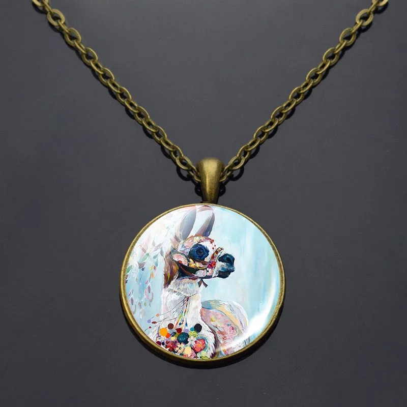 Ожерелье женское длинное с подвеской чокер в стиле бохо акварелью картиной