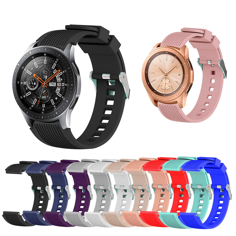 

20mm 22mm Silicone Wrist Band For Samsung Galaxy Watch Active 2 Strap Gear S2 Bracelet for Galaxy Watch 3 46mm Huami Amazfit