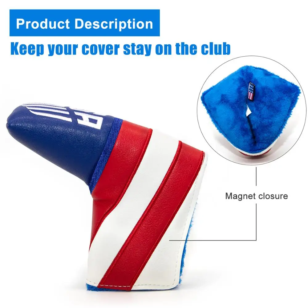 Чехол для клюшки гольфа чехол головы кожаный лидер продаж в США с магнитной