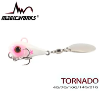 magic works tail spinner metal jig blade spoon fishing lure bait casting shore jigging bass pike artificial bait fishing tackle