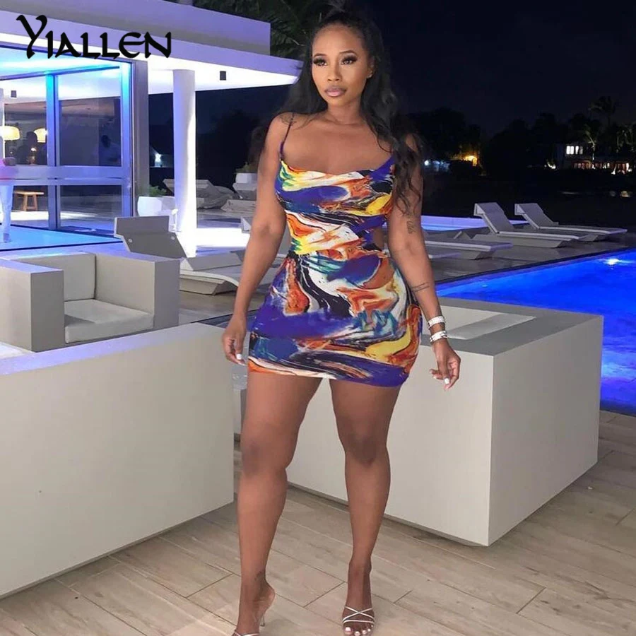 

Yiallen printing Color Blocking Slash Neck Women Mini Dress Fashion Sexy Strapless Sheath Elastic Party Clubwear Hipster Dress