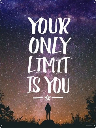 

Your Only Limit Is You Reach For The Stars Metal Tin Sign