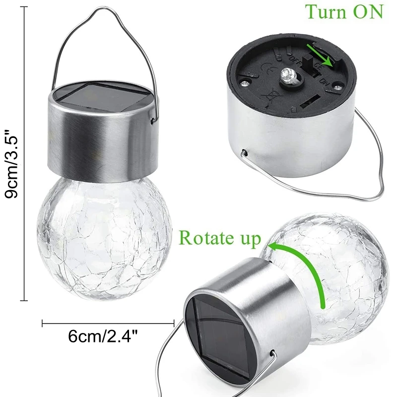 

Solar LED Lights Outdoor Garden Decoration Light Waterproof Glass Ball Hanging Lamps for Yard Trees Party Xmas Solar Lawn Lamp