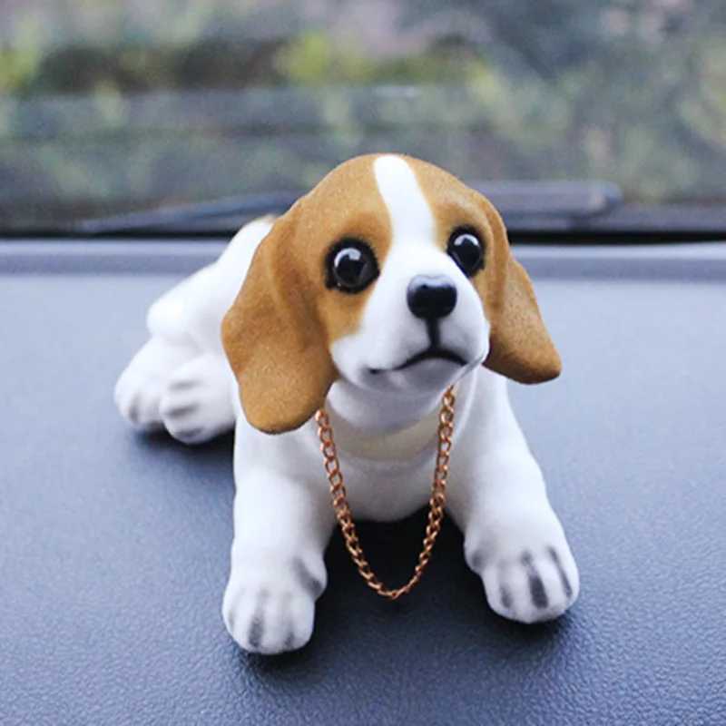 Beagles Lucky Dog качающаяся голова игрушка автомобиль домашний офис орнамент|Статуэтки