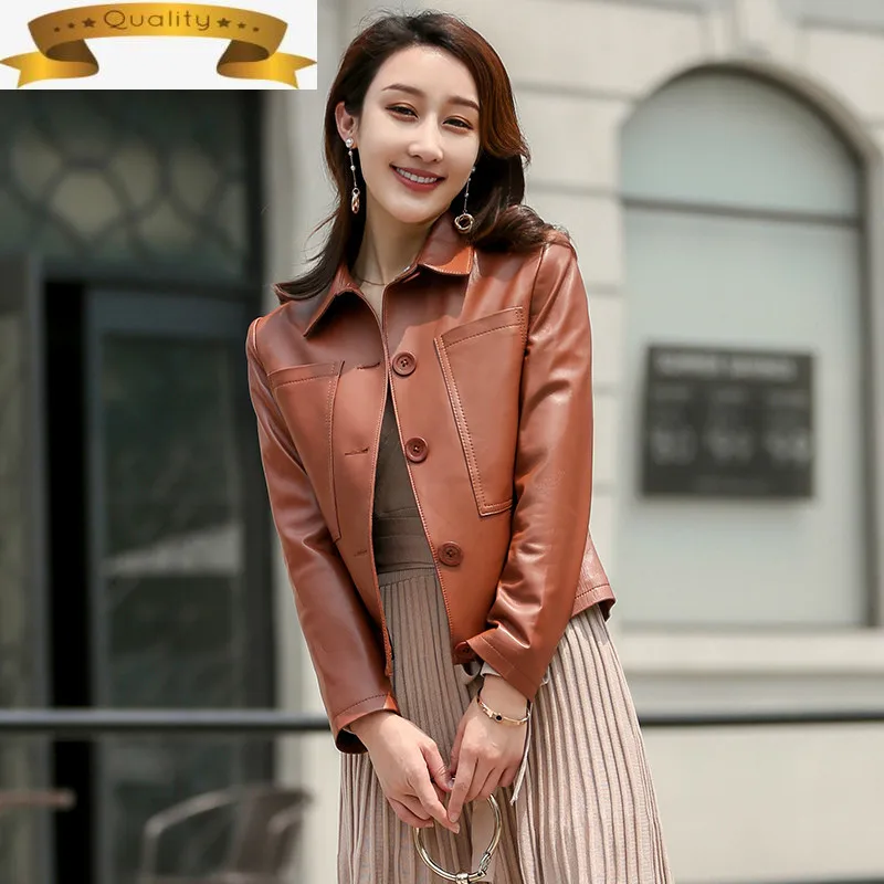 

Spring Coat 2021 Sheepskin Genuine Leather Jacket Women Autumn Korean Casual Real Leather Jackets Veste Cuir Femme Z11979 KJ4319