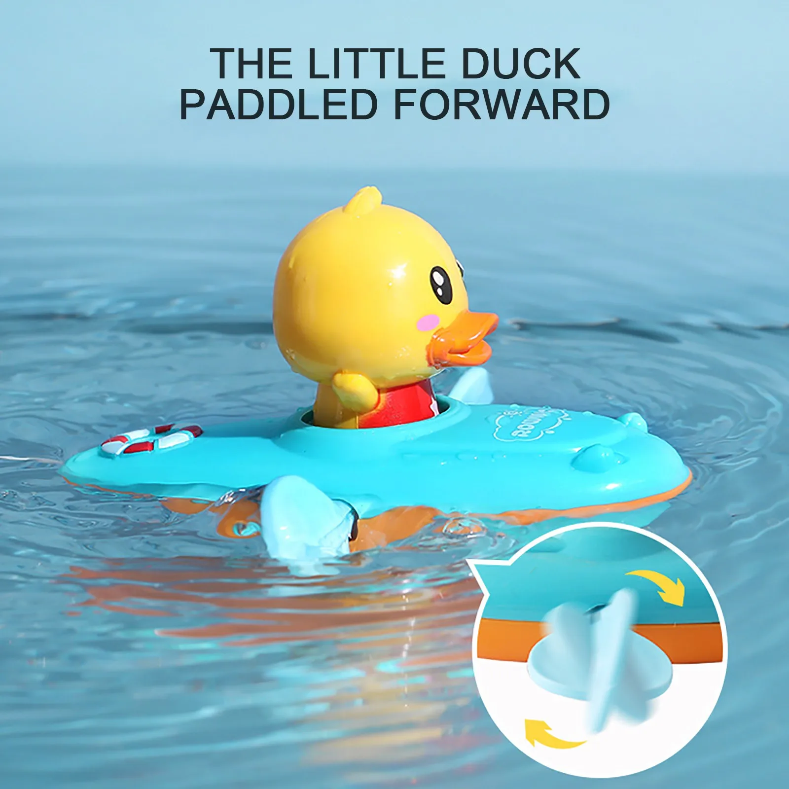 

Baby Bath Toy Summer Pull Rowing Boat Duck Classic Water Children Toys Swimming Floating Water Roll Chain Clockwork Bathroom Toy