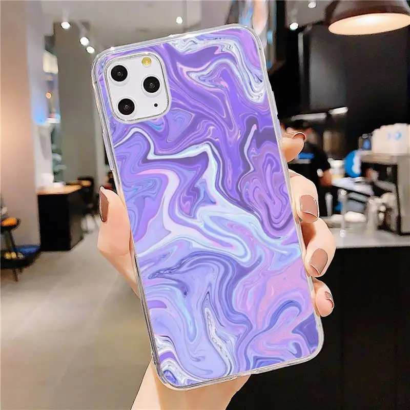 

Colored marble Phone Case Transparent soft For iphone 5 5s 5c se 6 6s 7 8 11 12 plus mini x xs xr pro max