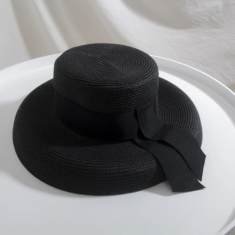 

Large-edge French Streamer Straw Hat Women 2020 Korean Female New Seaside Vacation Sunscreen Women Beach Sun Hat Simple