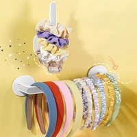 Multifunctional Sticky Hooks Hair Accessories Headband Display Storage Hanging Household Wall Door Holder Hanger Rack Organizer