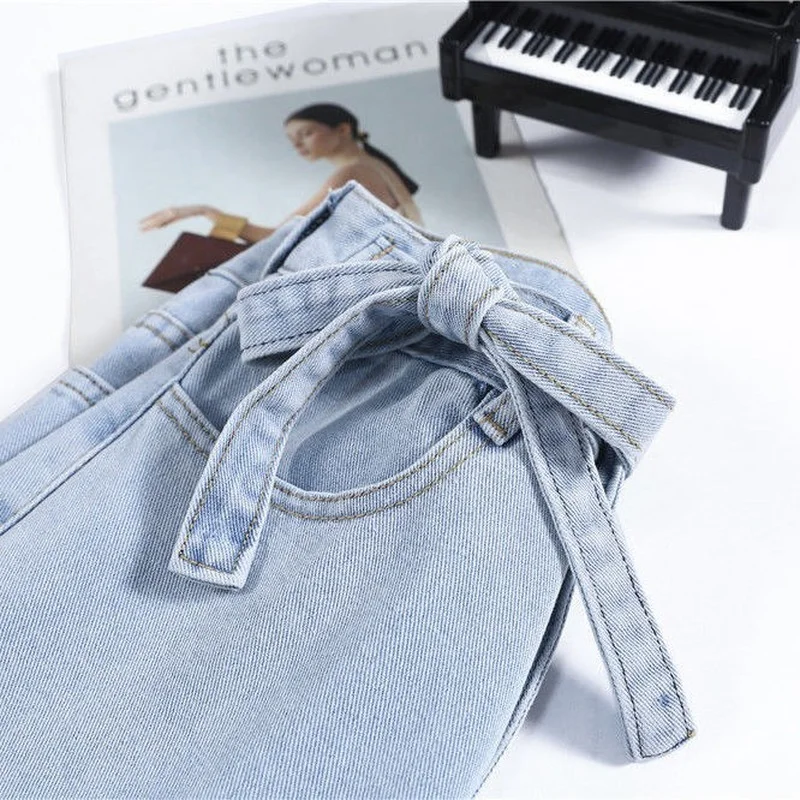 Джинсы женские с широкими штанинами джинсы МОМ завышенной талией брюки из денима