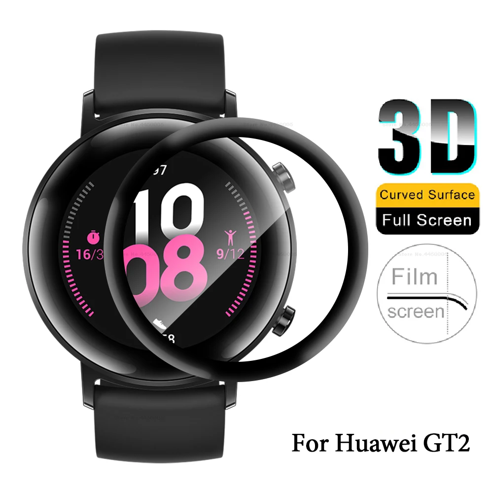 

3D утолщенная пленка для Huawei GT2 42 мм Защитная пленка для экрана для Huawei GT2 смарт-часов браслет полное защитное стекло 3D чехол