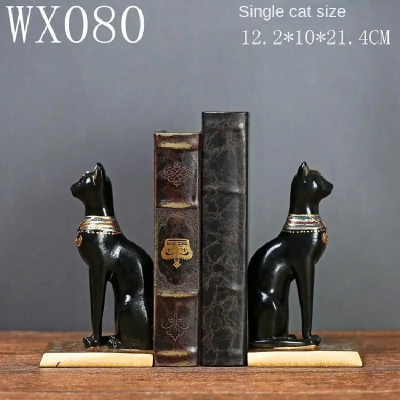 Egyptian Cat Retro Resin Decoration Book Stand High Quality Adjustable Bookshelf New Year Gift Home Decoration Office Supplies
