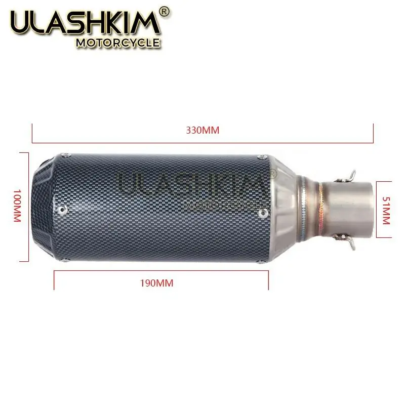 

Motorcycle Full Exhaust Muffler Middle Link Pipe Full System Slip On For kawasaki ER6N ER6F NINJA650R Ninja650 Z650 2012-2016