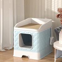 portable cat litter box foldable anti splash plastic extra large cat litter box easy to clean pets supplies for cats aseo gato a