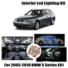 16 лампы белый автомобиль светодиодная интерьерная с Canbus светильник комплект подходит для 2003-2007 2008 2009 2010 BMW 5 серии E61 Карта Купол подсветки перчаточного ящика лампа