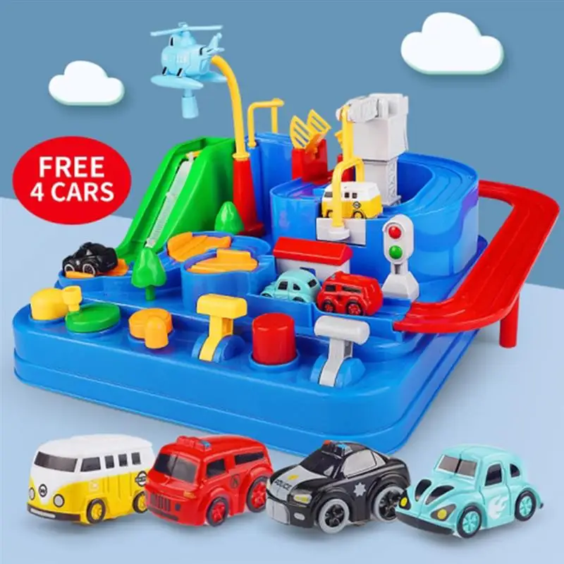 

Car Race Tracks Toy Set For Kid Educational Montessori Children Racing Car Brain Adventure Game Interactive Play Toy