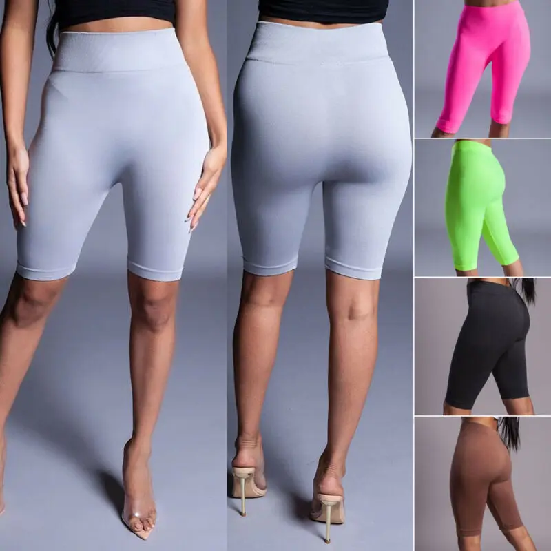 Эластичные шорты для йоги с высокой талией тренировочные спортивные Леггинсы