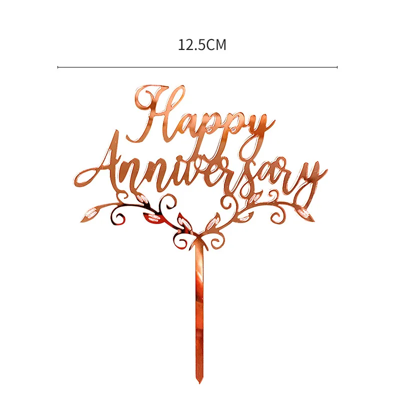 

Happy Anniversary Theme Party Cake Toppers Gold Wedding Anniversary Cake Topper for Wedding Anniversary Party Cake Decorations