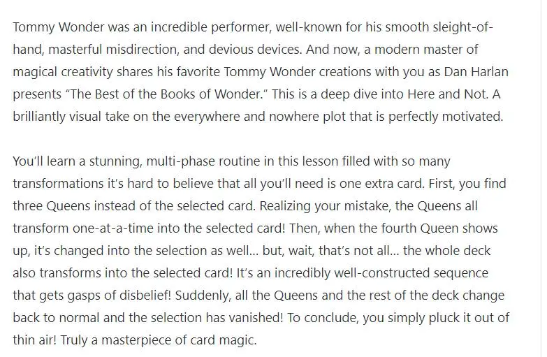 

Here and Not presented by Dan Harlan, magic tricks (no props)