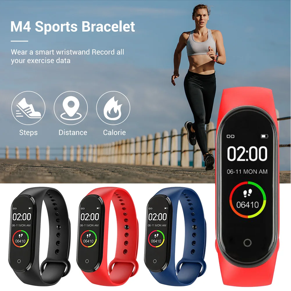Давление M4 Смарт Часы Спорт Группа крови монитор браслет SmartWatch IP67 для мужчин