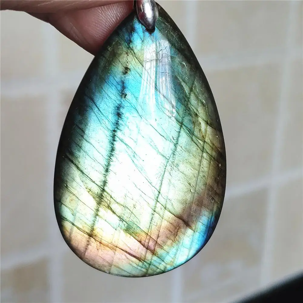 

Natural Blue Light Labradorite Pendant For Women 55x34x10mm Water Drop Necklace Jewelry Gemstone Labradorite stone AAAAA