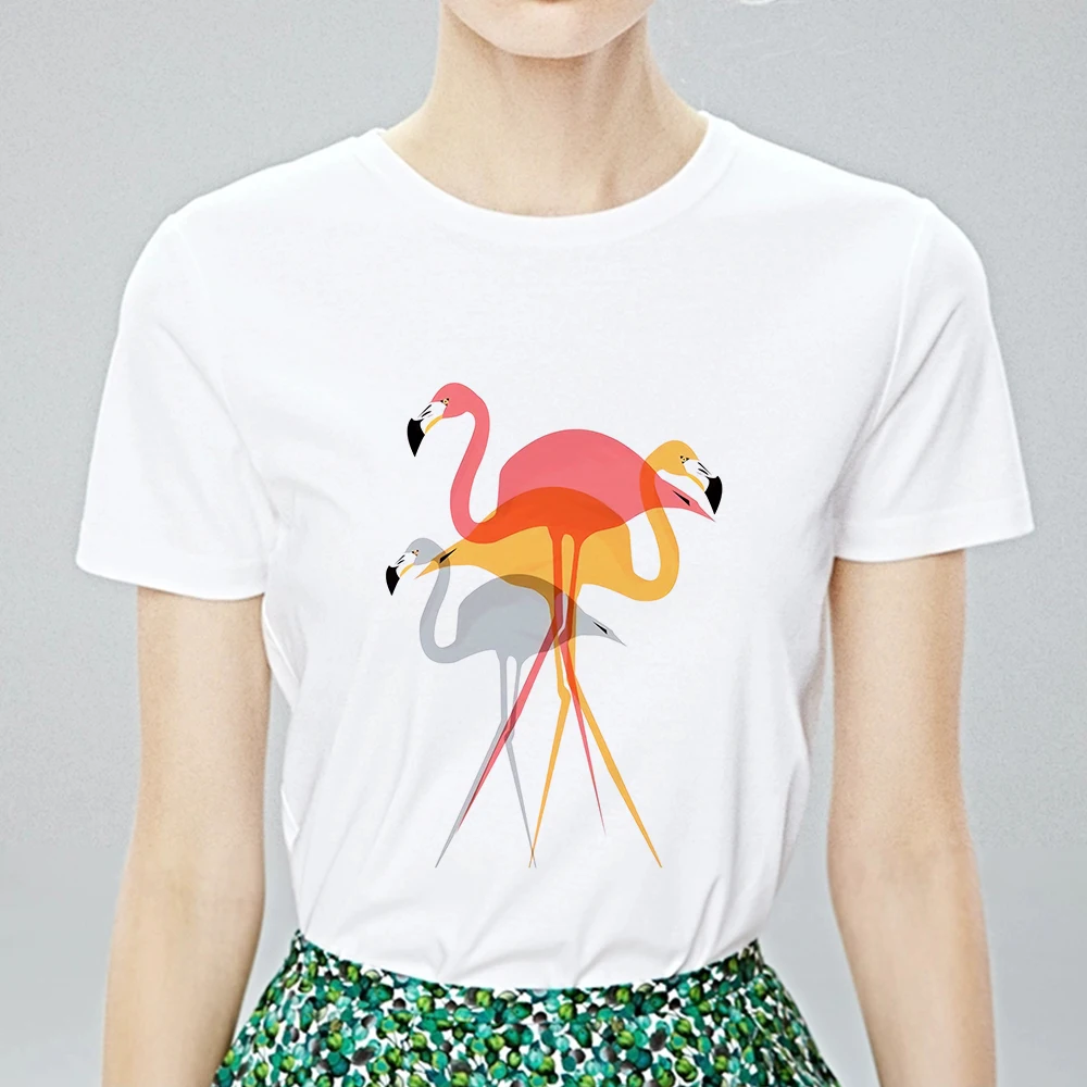 Свободная летняя универсальная новая футболка для женщин с изображением