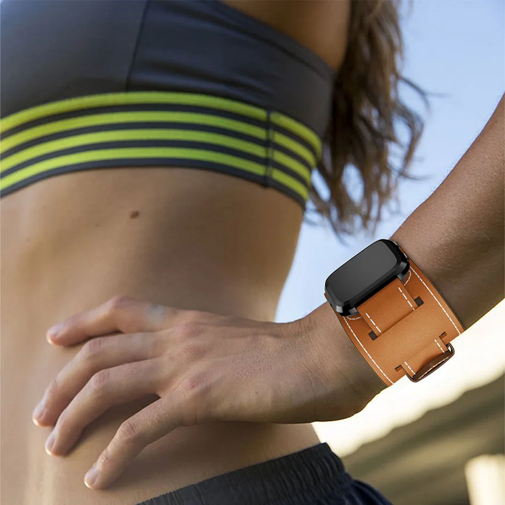 Ремешок из натуральной кожи для часов Fitbit Versa 2/Versa Lite Кожаный Браслет Versa2 сменный |