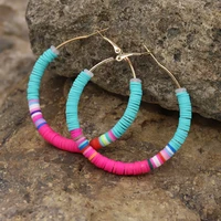 multicolor hoop earrings for women 2020 fashion female girls jewelry polymer clay korean earrings cute gifts