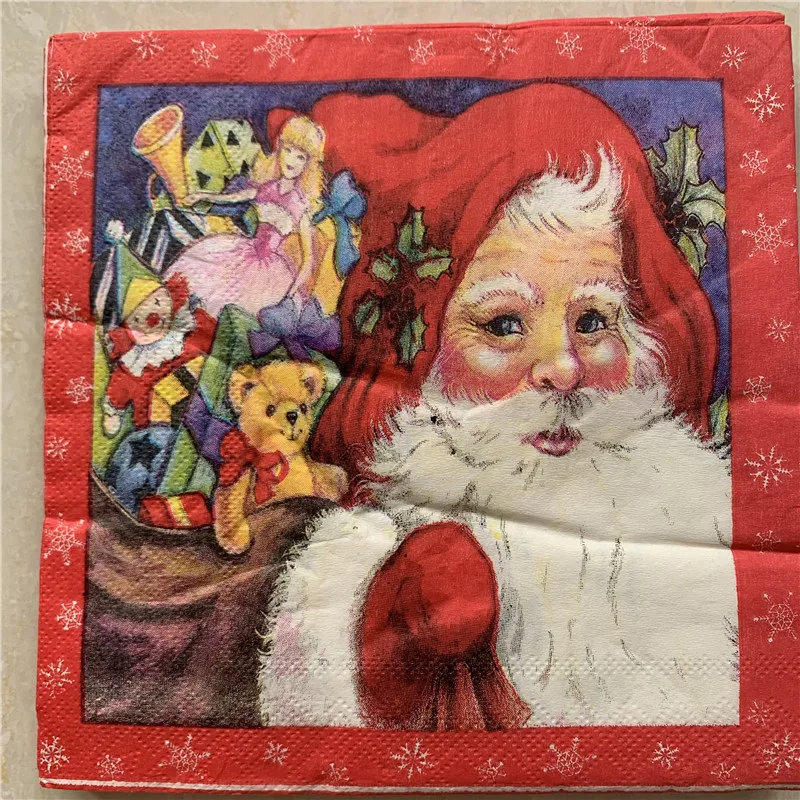 Рождественские бумажные салфетки для декупажа Декор Свадьба вечевечерние НКА