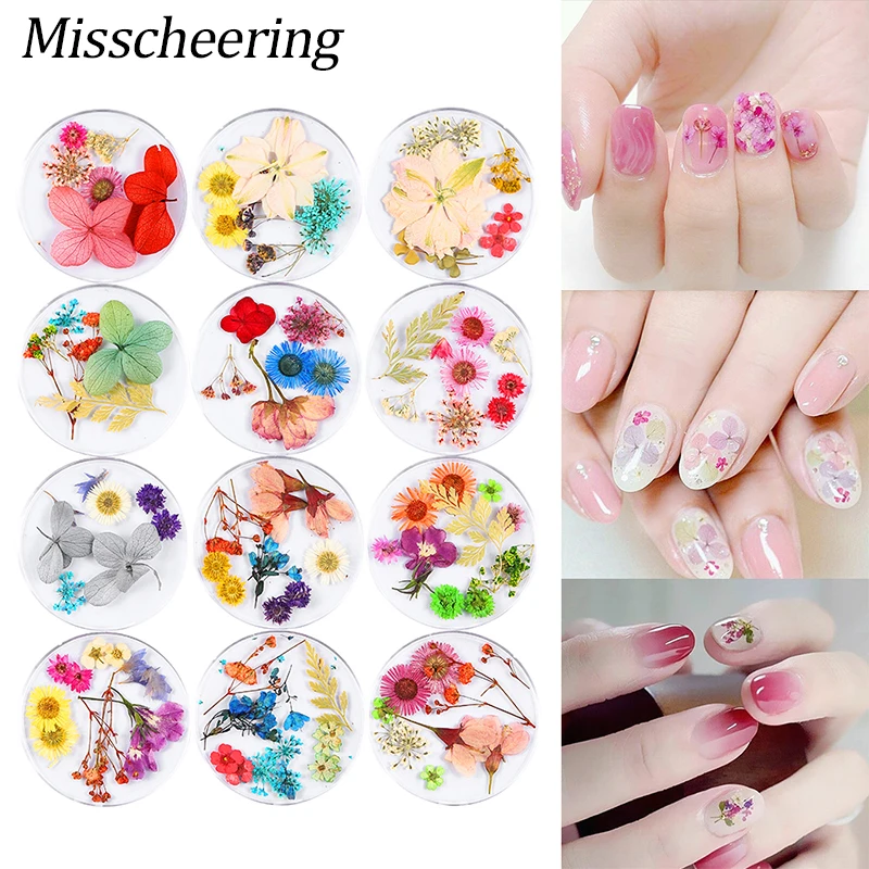 1 Box Mixed Natural Dried Flowers Nail Art 3D Designs Decoration Polish Manicure Accessories DIY Japanese Tip | Красота и здоровье
